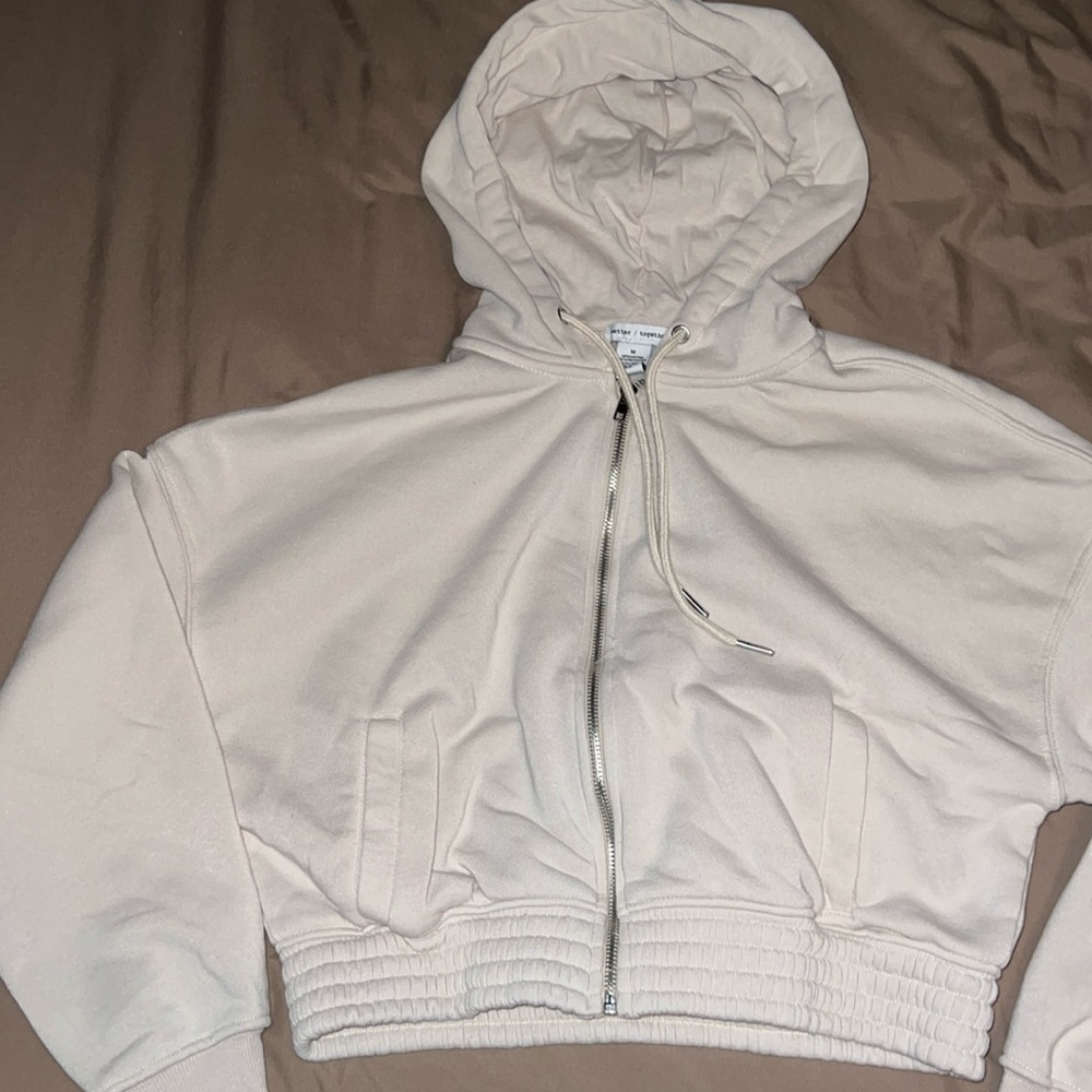 Cropped zip up hoodie